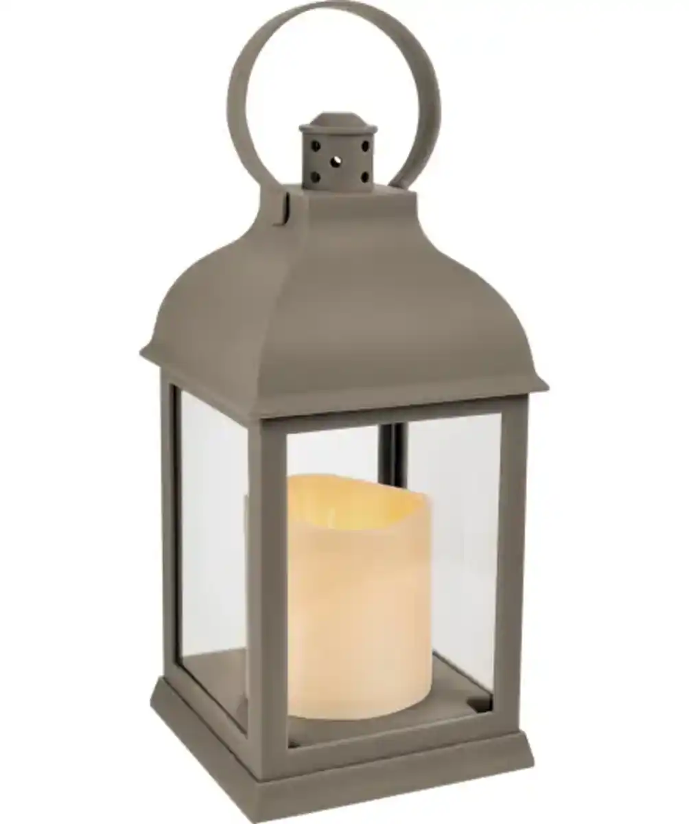 Bild 1 von Laterne mit LED-Kerze, grau