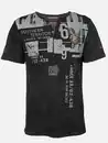 Bild 1 von Herren Henleyshirt mit Print Schwarz