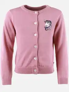 Mädchen Cardigan mit Glittereinhornprint Rosa