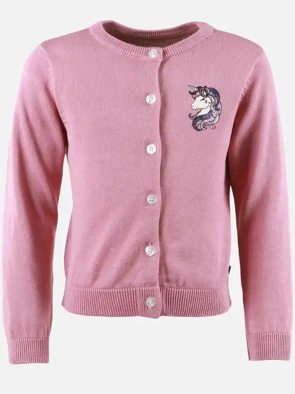 Bild 1 von Mädchen Cardigan mit Glittereinhornprint Rosa