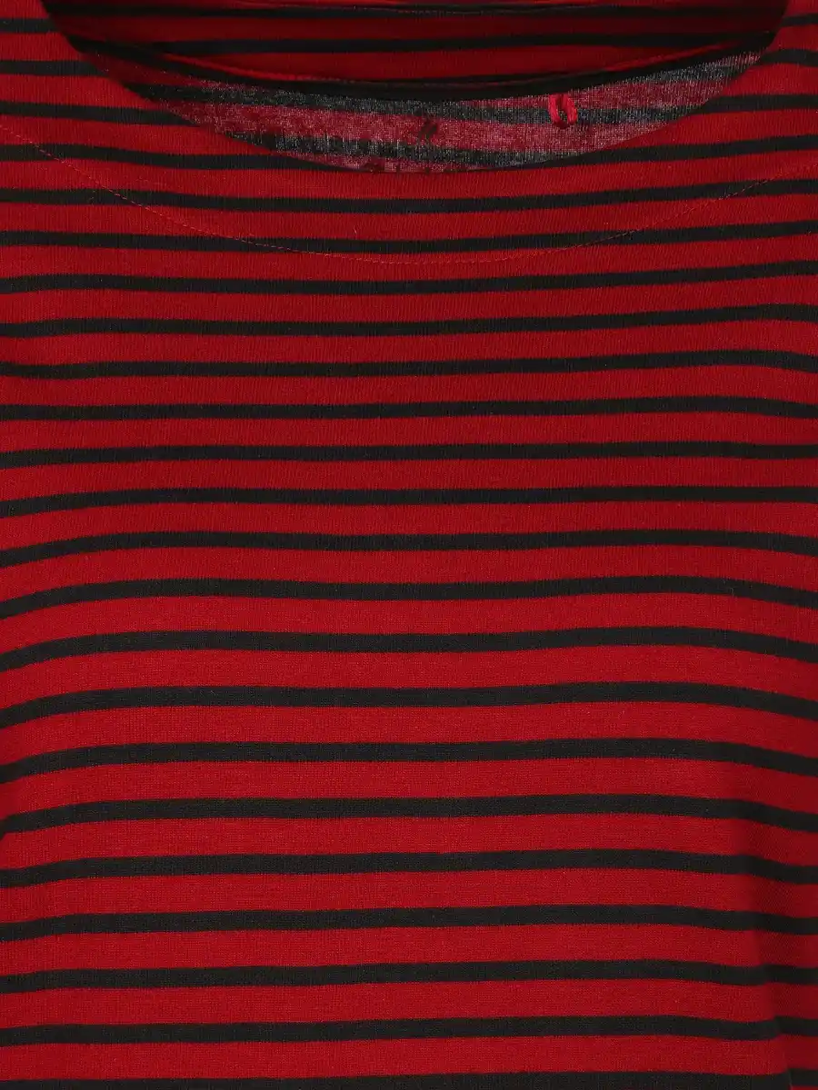 Bild 3 von Damen Streifenshirt mit 7/8 Ärmeln Rot