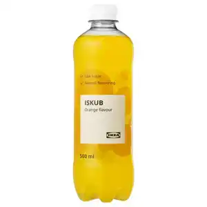ISKUB Sprudelgetränk, Orangengeschmack/mit Zucker und Süßstoffen, 500 ml