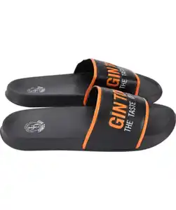 Gin Tonic Badeschlappen, schwarz/orange