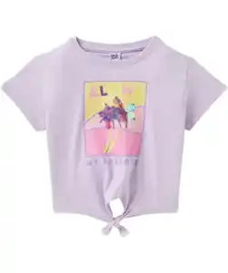 T-Shirt mit Knotendetail, flieder