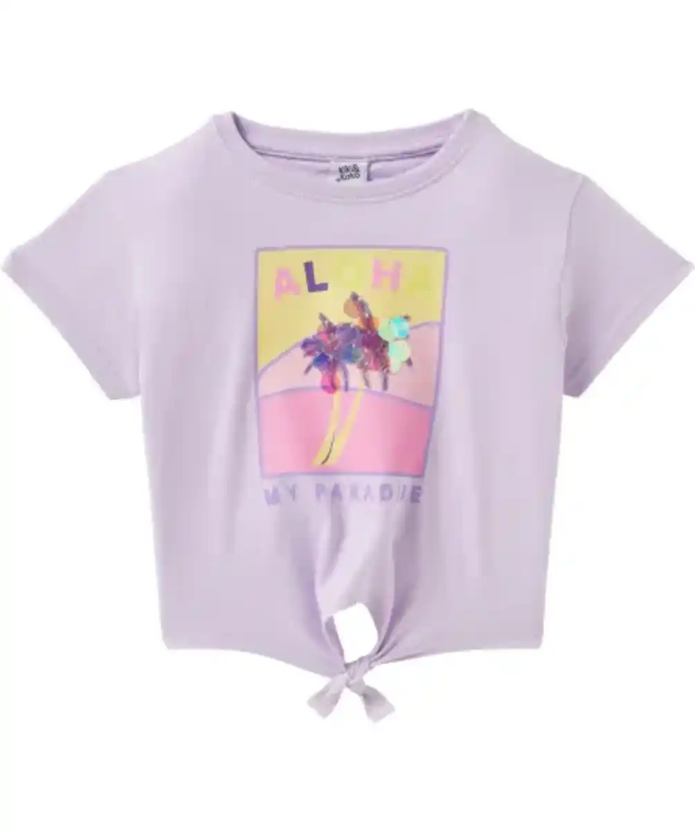 Bild 1 von T-Shirt mit Knotendetail, flieder