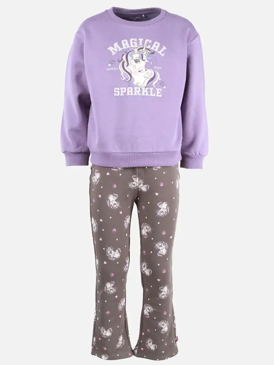 Bild 1 von Mädchen 2er Set bestehend aus Sweaty und Hose Lila