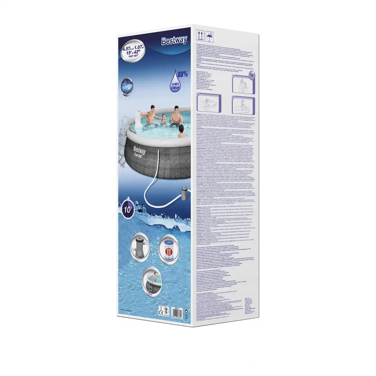 Bild 4 von Bestway Fast Set Aufstellpool-Set Ø 457 x 107 cm Rund Schiefergrau