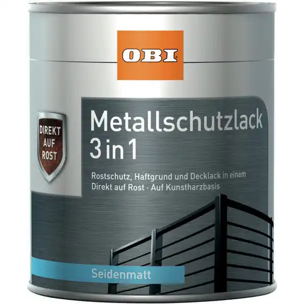 Bild 1 von OBI Metallschutzlack 3in1 RAL 7016 Anthrazit seidenmatt 750 ml
