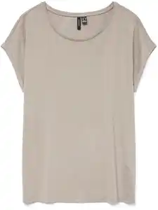 Vero Moda VMLAVA PLAIN SS TOP L Shirt Braun