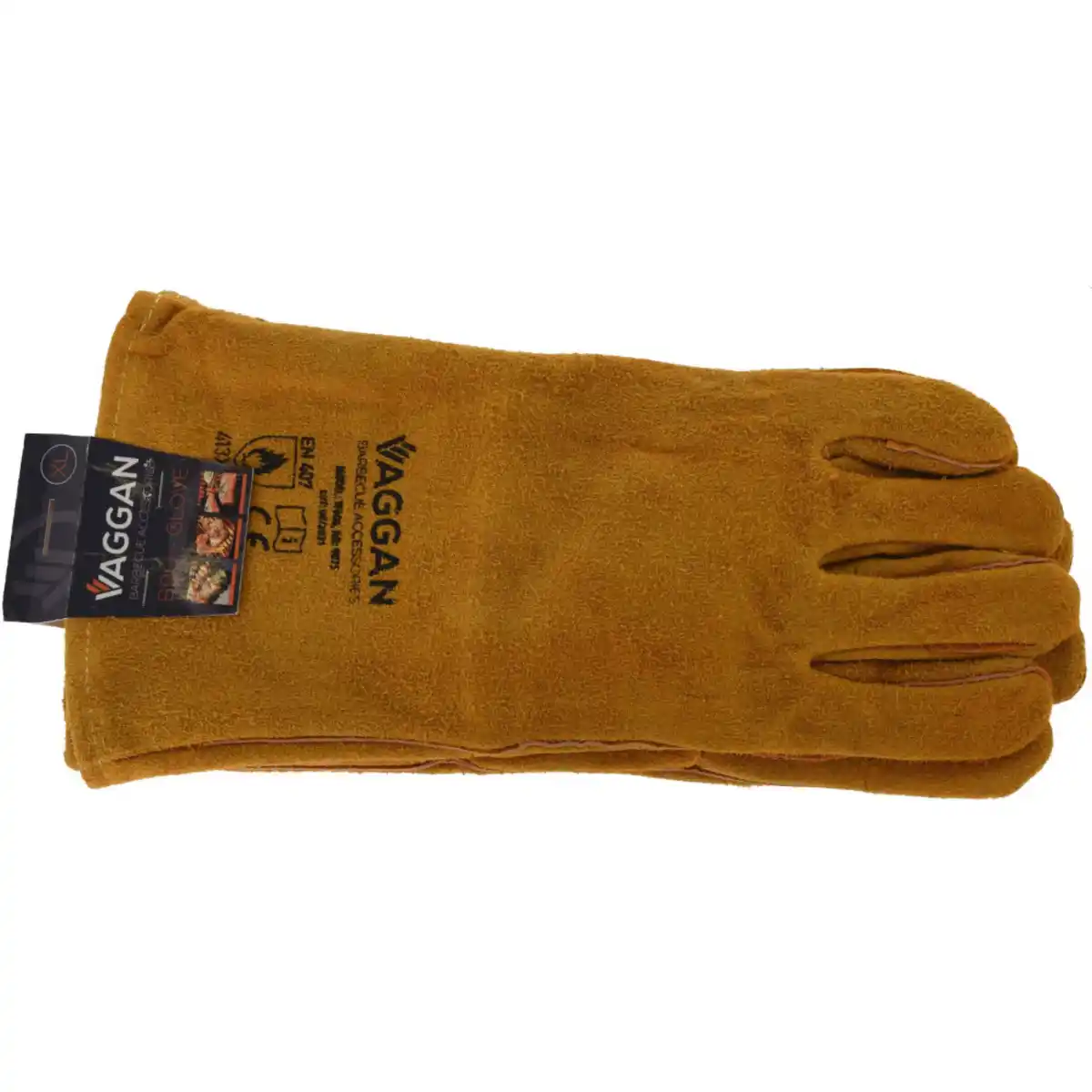 Bild 1 von Grillhandschuh aus Leder in Braun mit extra langem Schaft