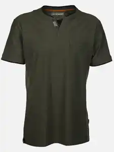 Herren Henleyshirt in melierter Streifenoptik Oliv