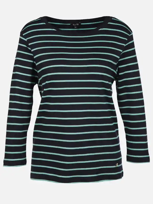 Bild 1 von Damen Streifenshirt mit 7/8 Arm Blau