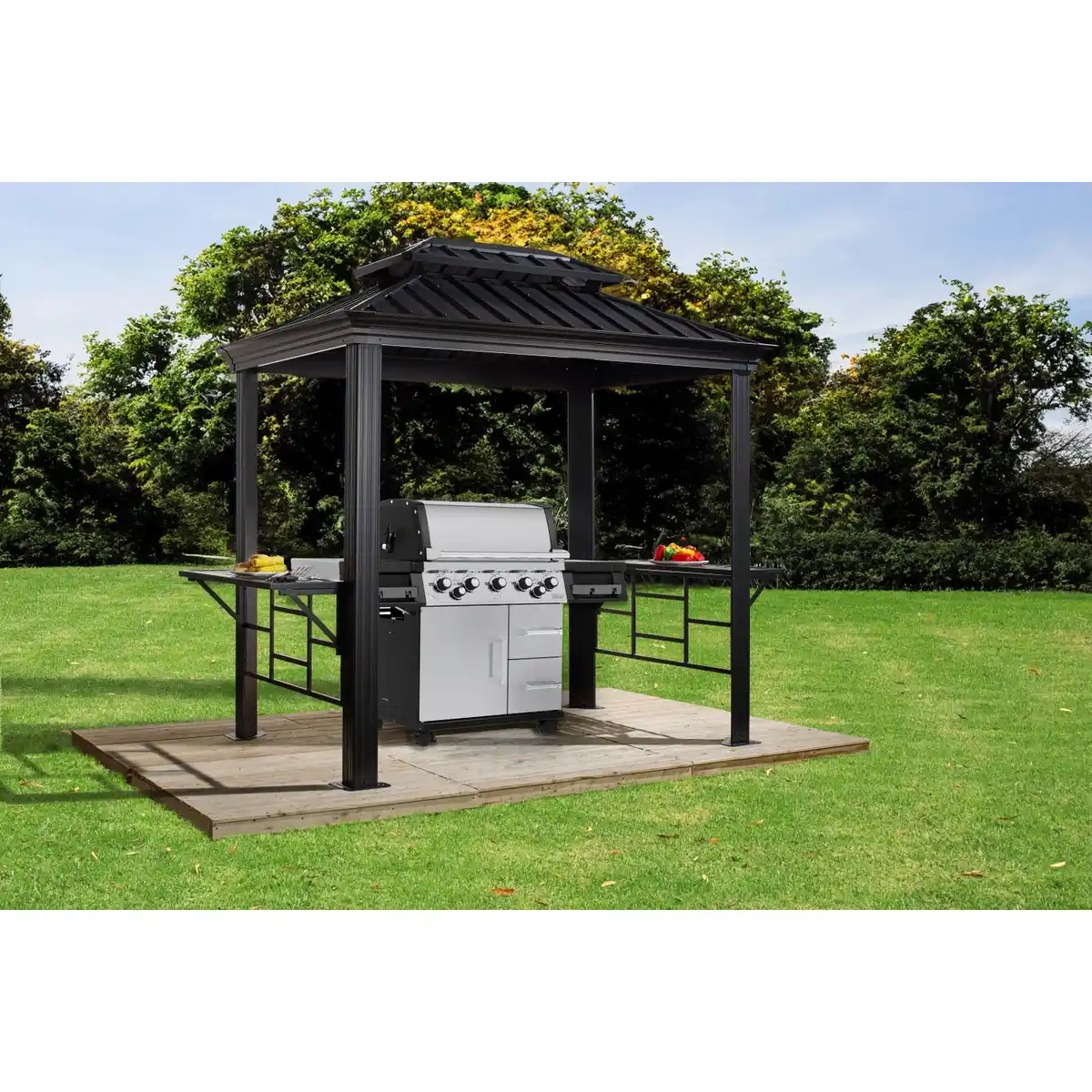 Bild 2 von Sojag Grillpavillon Messina BBQ Aluminium 179 cm x 292 cm x 262 cm Anthrazit