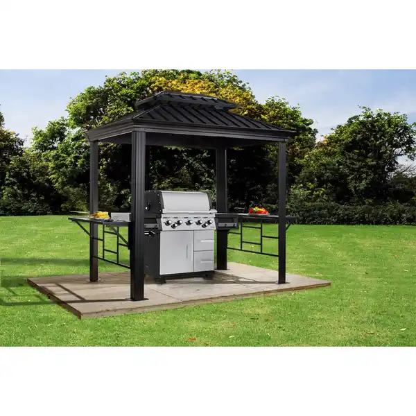 Bild 2 von Sojag Grillpavillon Messina BBQ Aluminium 179 cm x 292 cm x 262 cm Anthrazit