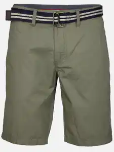 Herren Chino Bermuda mit Gürtel Oliv