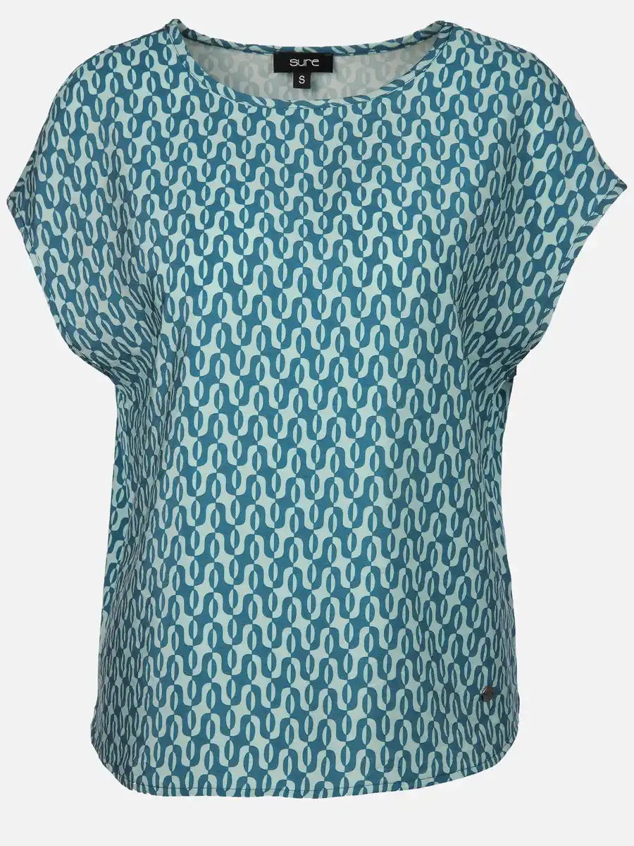 Bild 1 von Damen Shirt im Materialmix Blau
