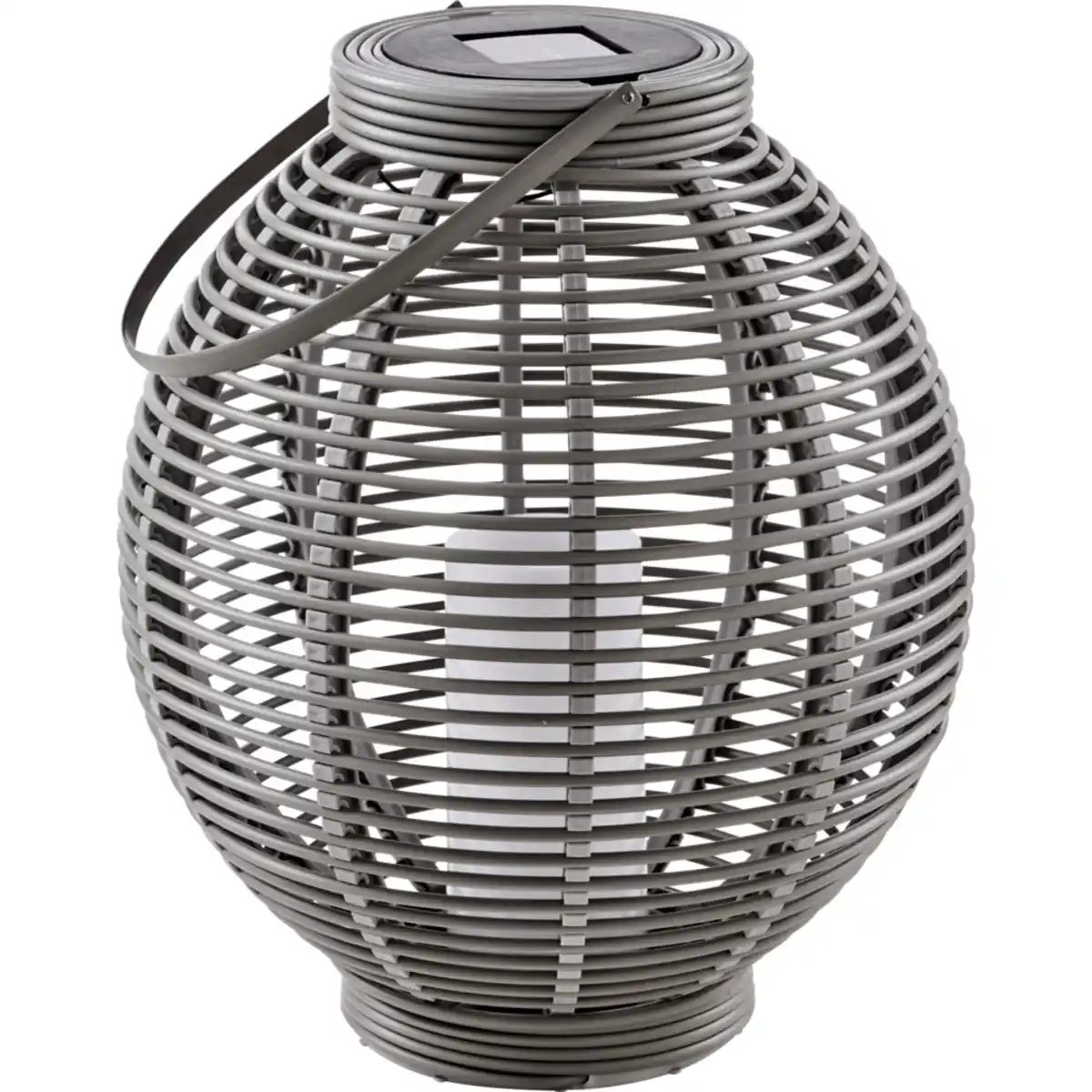 Bild 1 von Solar LED-Laterne Rattan-Optik in Grau