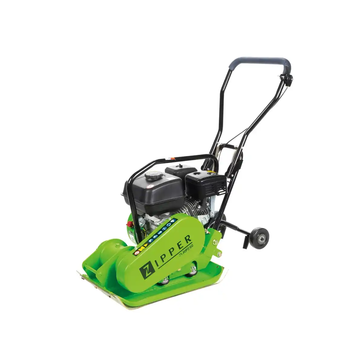 Bild 1 von Zipper Rüttelplatte ZI-RPE60 inkl. Gummiplatte und Fahrwerk 62 kg 4 kW