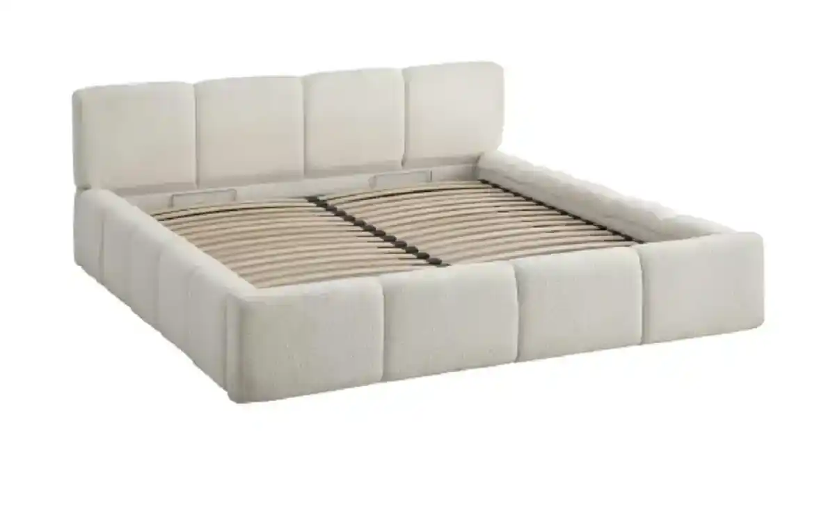 Bild 4 von Polsterbett in cremefarbenem Bouclé Palma