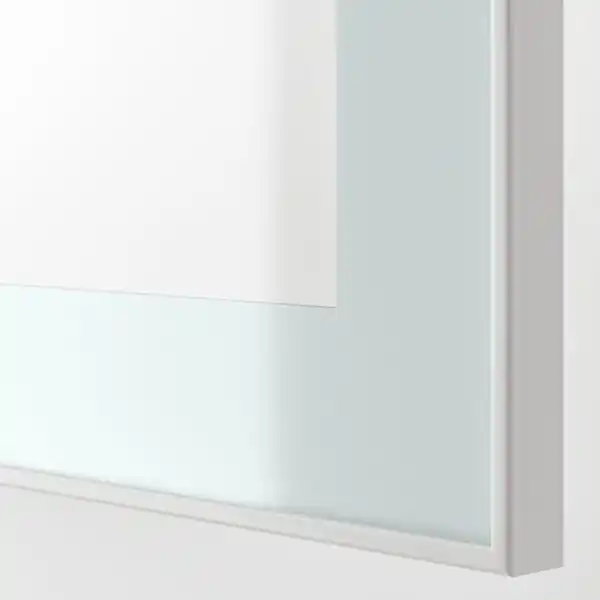 Bild 2 von GLASSVIK Vitrinentür, weiß/hellgrün Klarglas, 60x64 cm