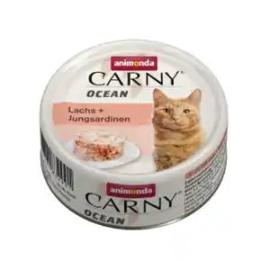 animonda Carny Nassfutter Katze Adult, Ocean 12x80 g Lachs und Sardine