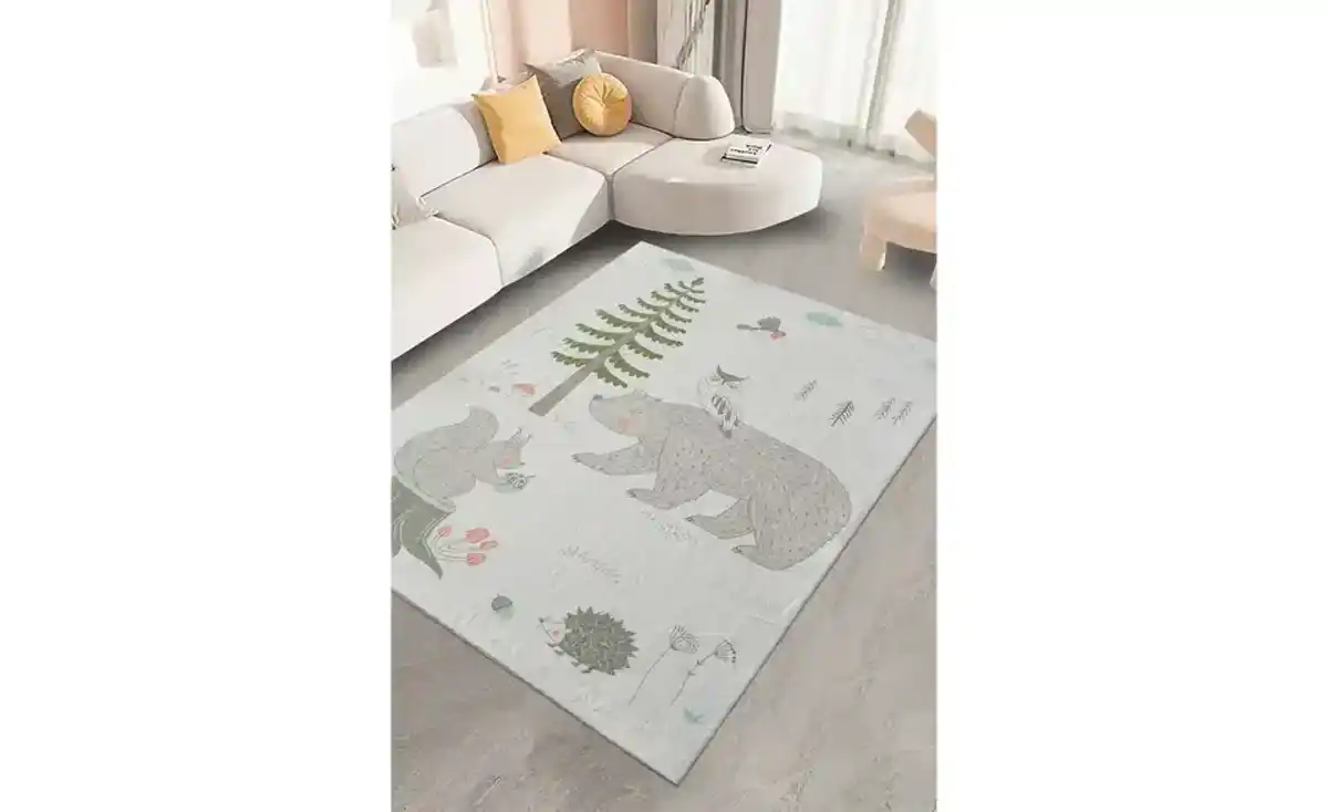 Bild 1 von KJUT Kurzflorteppich Bär+Eule