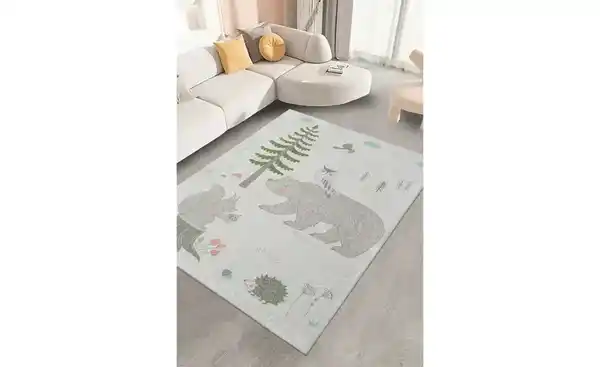Bild 1 von KJUT Kurzflorteppich Bär+Eule
