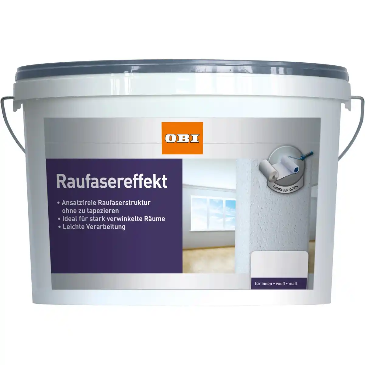 Bild 1 von OBI Raufaser-Effekt Weiß matt 5 l