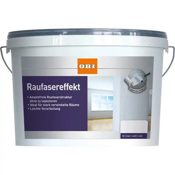 Bild 1 von OBI Raufaser-Effekt Weiß matt 5 l