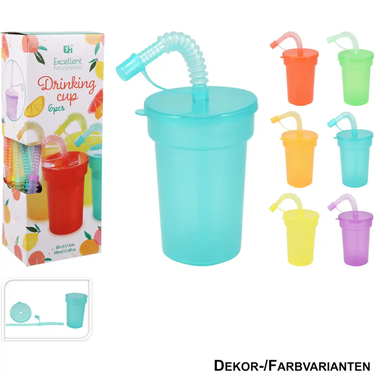 Bild 1 von Kunststoffbecher 6er Set bunt