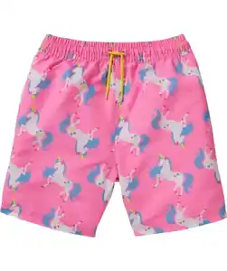Badeshorts Einhörner, neon pink