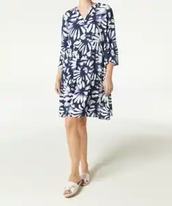 Kleid, dunkelblau bedruckt