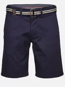 Herren Chino Bermuda mit Gürtel Marine