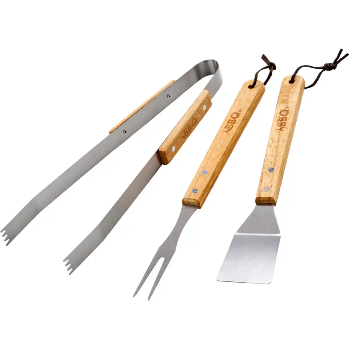 Bild 1 von Grillbesteck im 3er Set mit hochwertigen Holzgriffen