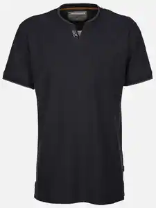 Herren Henleyshirt in melierter Streifenoptik Blau