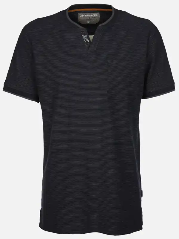 Bild 1 von Herren Henleyshirt in melierter Streifenoptik Blau