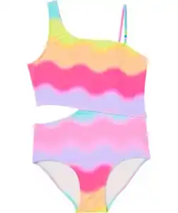 Badeanzug mit Cut-out, neon pink