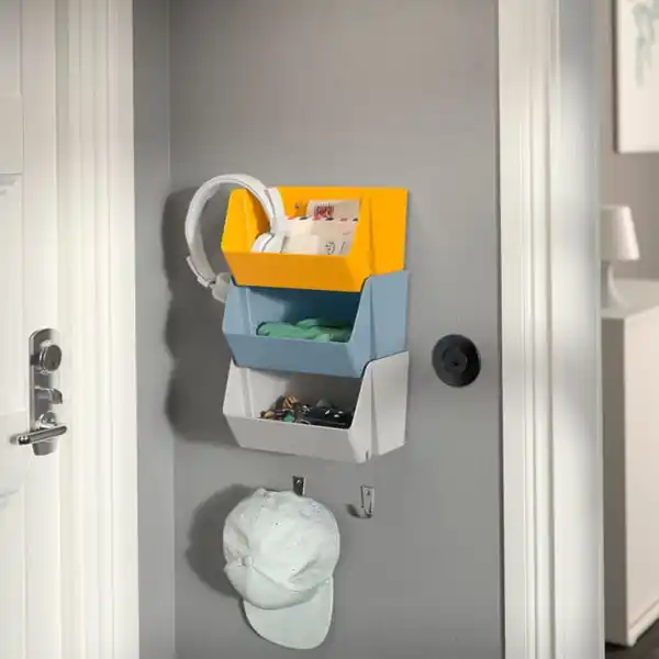 Bild 4 von FODERTRÅG Schreibtisch-/Wandaufbewahrung, hellgrau, 25x18x15 cm