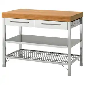 RIMFORSA Werkbank, Edelstahl/Bambus, 120x63.5x92 cm
