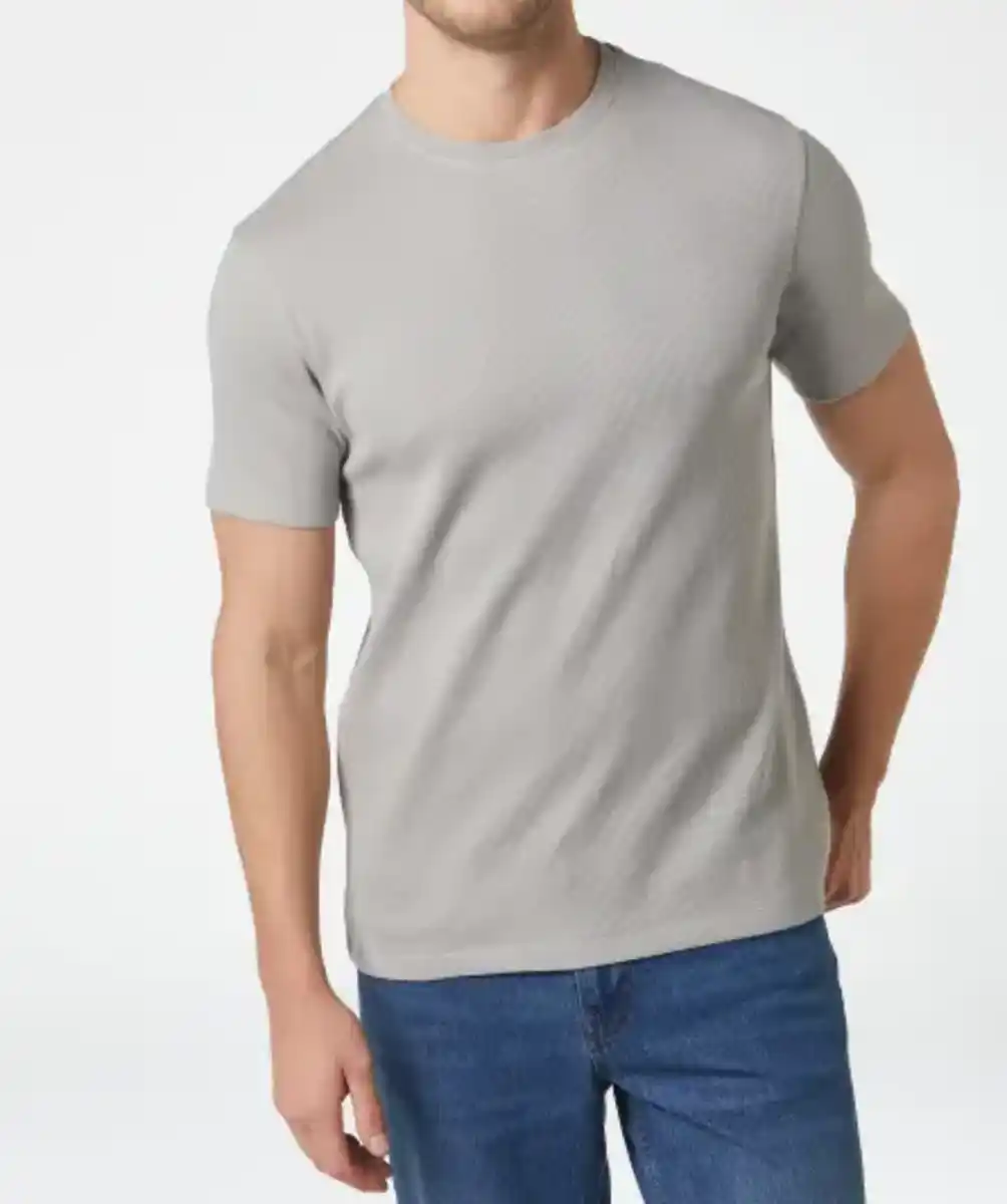 Bild 1 von T-Shirt mit Waffelstruktur, hellgrau