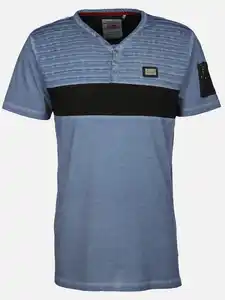 Herren Henleyshirt im Used Look Marine