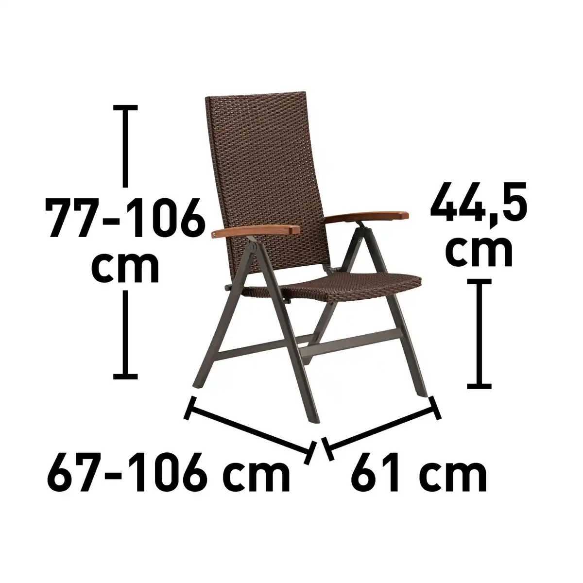 Bild 4 von Klappsessel Davenport II Braun mit verstellbarer Rückenlehne FSC®