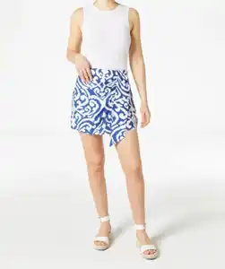 Gemusterter Skort, blau bedruckt