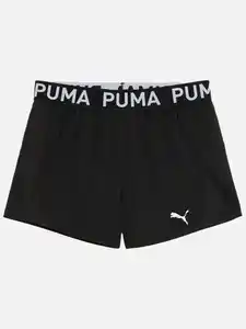 Mädchen Shorts mit Logogummibund Schwarz