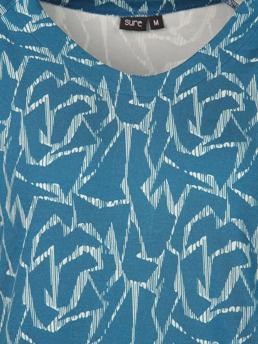 Bild 3 von Damen Shirt mit Alloverprint und Gummibund Blau