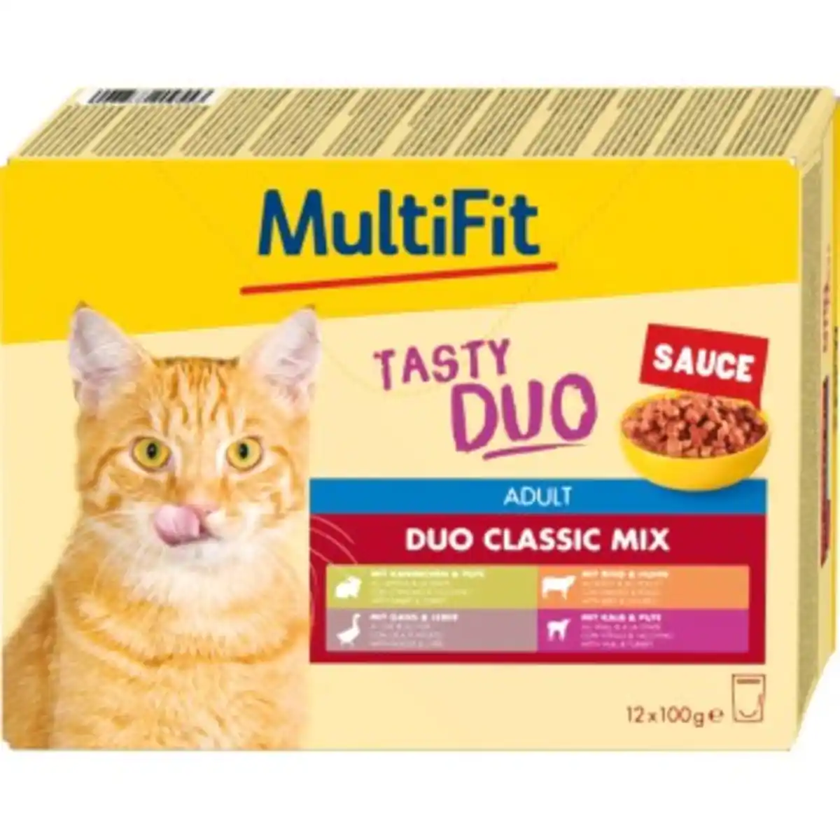 Bild 1 von MultiFit Nassfutter Katze Adult, Duo Classic Mix - Tasty Duo, in Sauce, Multipack 12x100 g