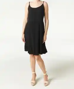 Kleid mit Zierknopfleiste, schwarz