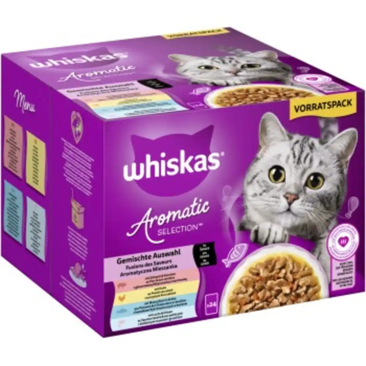 Bild 1 von Whiskas Nassfutter Katze Adult, Multipack, 1+ Gemischte Auswahl, in Sauce 24x85 g