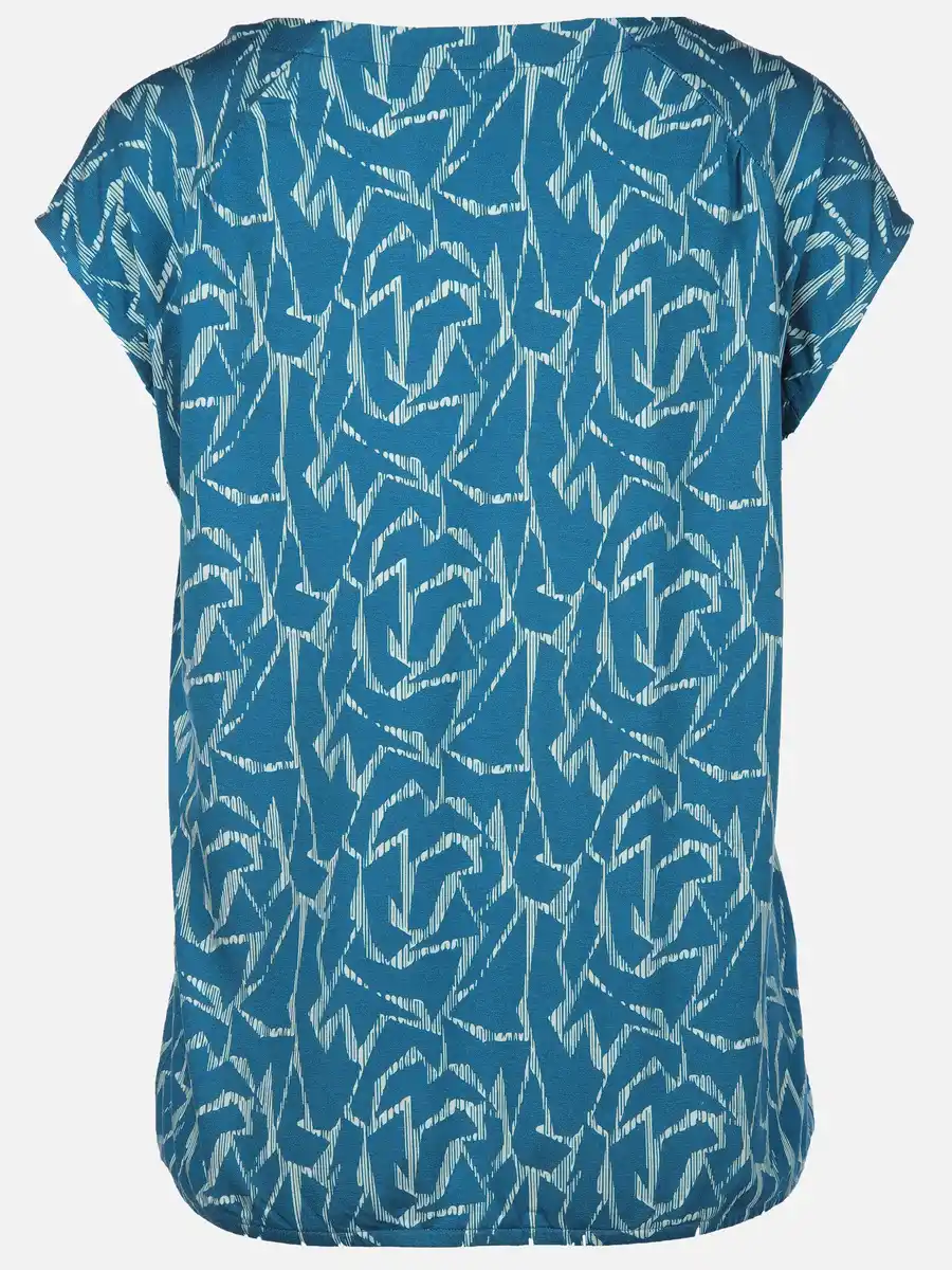 Bild 2 von Damen Shirt mit Alloverprint und Gummibund Blau