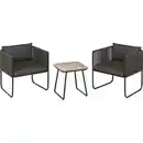 Bild 1 von Lounge-Set Fullerton 3-teilig Wicker Stahl Anthrazit-Grau